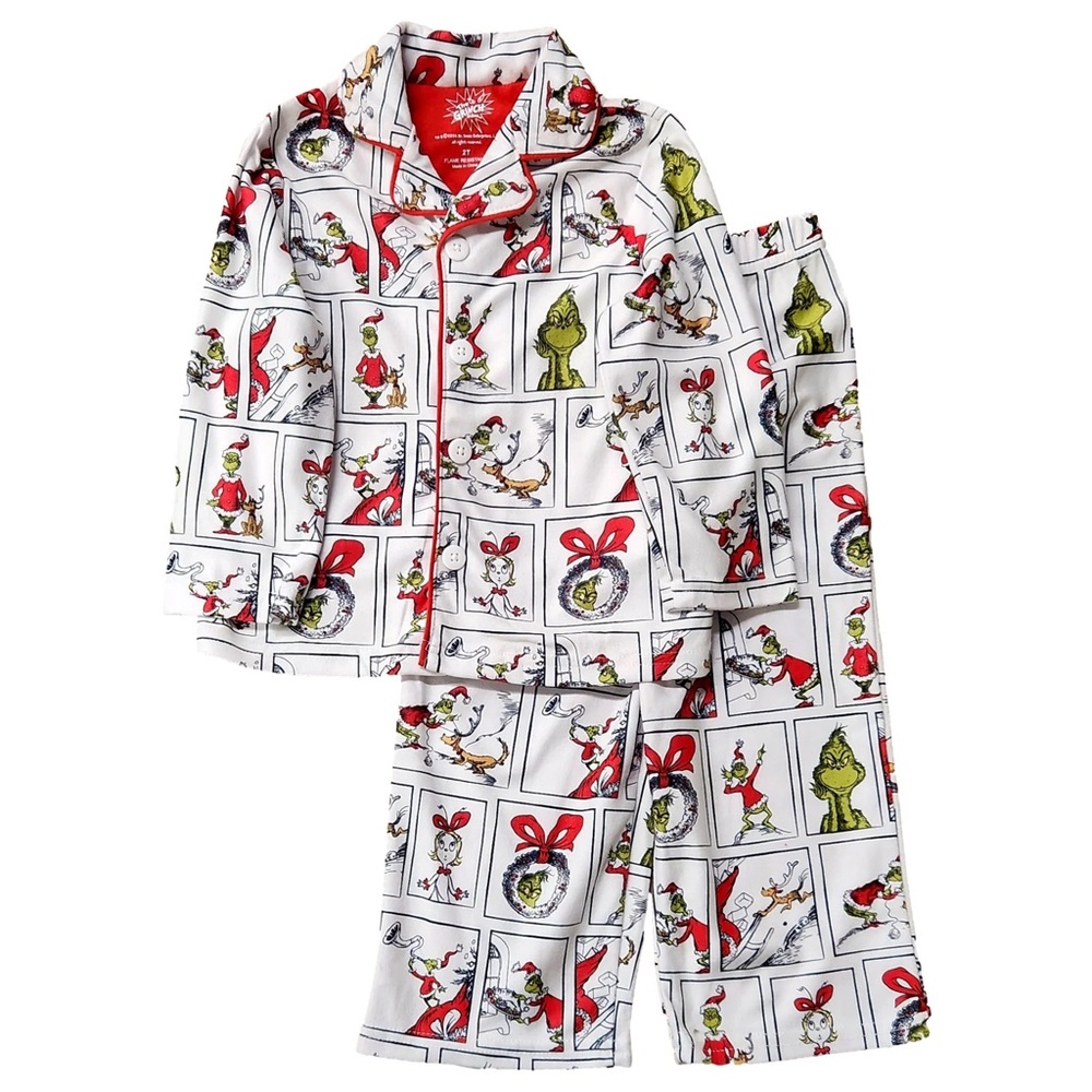 THE GRINCH 2-PIECE PAJAMA SET UNISEX SIZES 12M, 18M, 2T (NEW WITH TAGS)